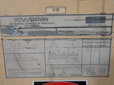 51 KVA POWERTRAN 460 TO 460Y/266 VOLT ELECTRIC TRANSFORMER: STOCK #10822