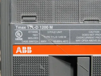 ABB Tmax T7L-D 1200 M Molded Case Switch 600V 3 Pole 50-60 Hz 40°C Used
