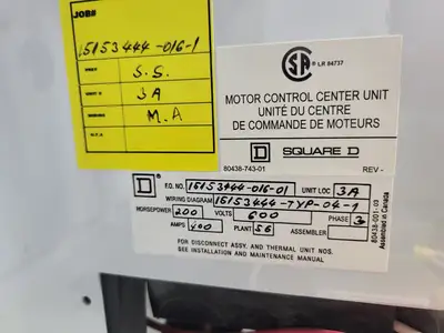 USED SQUARE D MODEL 6