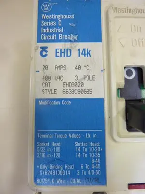 USED WESTINGHOUSE EHD3020