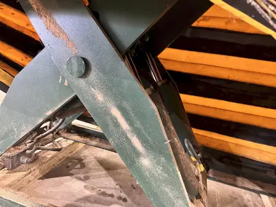 3500 LB X 60" X 36" SOUTHWORTH MODEL #4428610 HYDRAULIC SCISSOR LIFT TABLE WITH ROLLER TOP: STOCK #20934