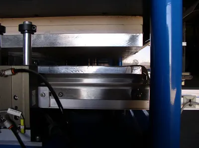 15 Ton WARD Up-Acting Pneumatic Lamination Press; 24" x 54" Bed; Heated Platens; Mfg. 2000