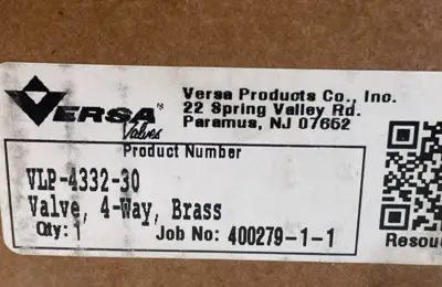 NEW VERSA VLP-4332-30 4 WAY BRASS VALVE VLP433230