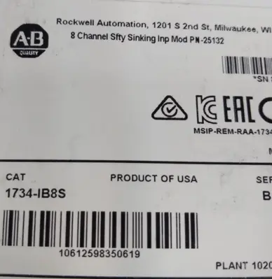 Allen-Bradley 1734-IB8S/B Safety Sinking Input Module Loc4C39
