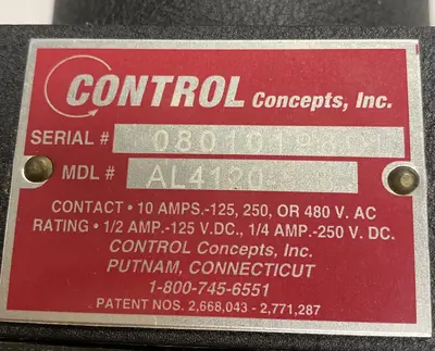 New | in-Stock CONTROL CONCEPTS AL4120-5-B Relays & Switches | Surplus Asset Holdings #1205624