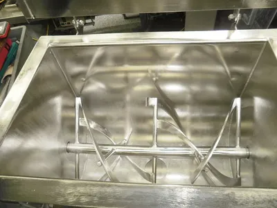 2 Cubic foot Stainless steel Double Ribbon Blender – Unused 1HP Motor & Gearbox 120v, Full Rebuilt Electronics.