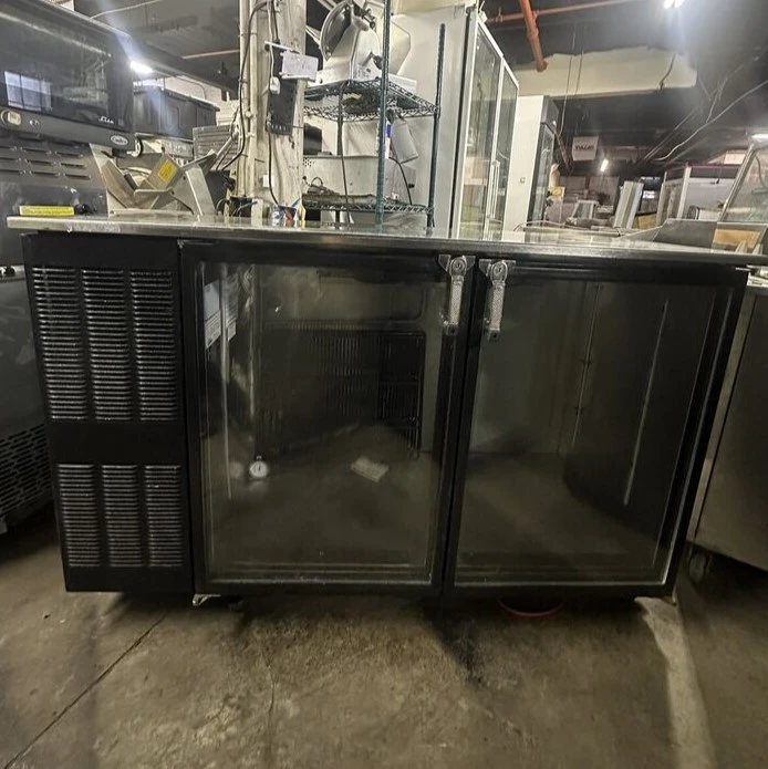 174-0235 Glastender 60" Glass Door Self Contained Back Bar Bottle Cooler