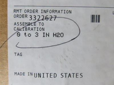 Rosemount 3051S1CD0A2F12A1AB1K5M5L4 , Cal. 0-3" H2O Unused