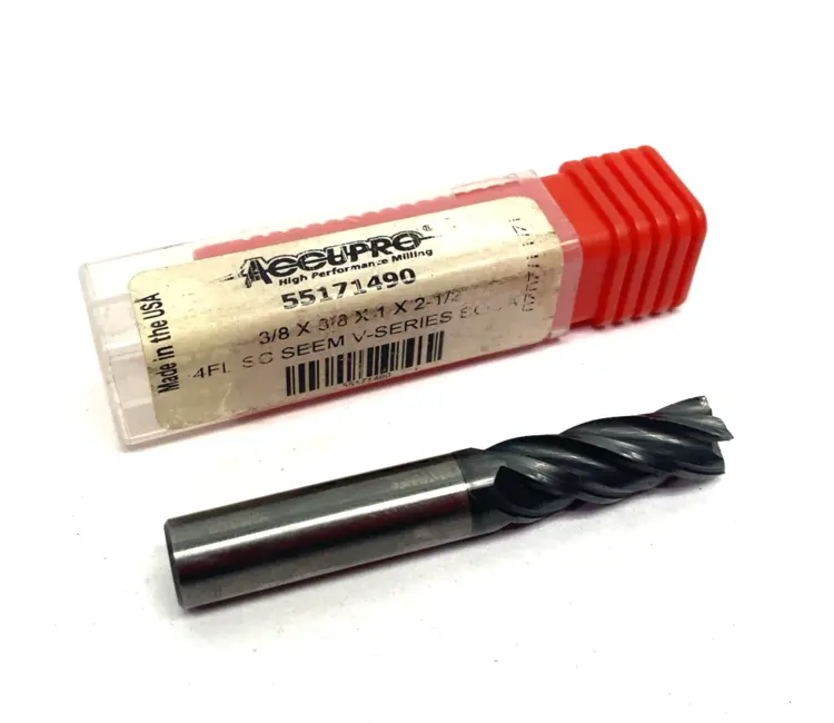 Used ACCUPRO SQUARE END MILL: 3/8" DIA, 1" LOC, 4 FLUTE, SOLID CARBIDE End Mills Michigan US | Maverick Industrial Sales #1092854