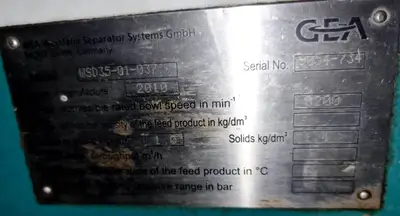 Westfalia BilgeMaster-D 6000 fuel oil purifier system.