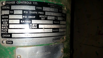 Fisher 3" SCH 40 Socket Weld Control Valve