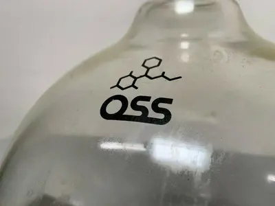 USED OSS LABORATORY COLLECTION FLASK W/ 2.25" OPENING