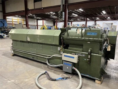 4.5" Sterling Single Screw Extruder, 150HP, 30:1 L/D Air Cooled Barrel