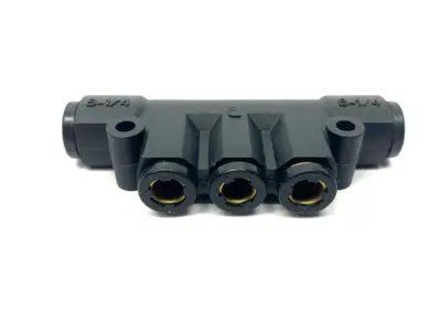 USED PARKER PNEUMATIC PUSH-IN FITTING 6MM TO 8MM TUBE BLACK