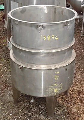 USED 200 GALLON JACKETED TANK OPEN TOP TANK