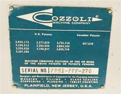 Cozzoli Model FPS1 Ampoule Filler and Sealer