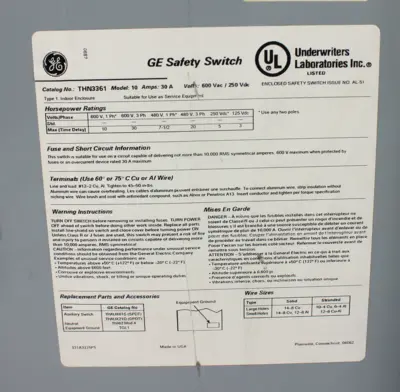 USED GENERAL ELECTRIC THN3361