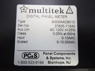 Multitek M300AADB010 AC Amps Digital Panel Meter 0 - 10 AAC In New NIB