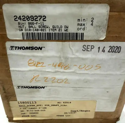 NEW SEALED THOMPSON 8122-448-005 PRECISION BALL NUT 8122448005