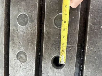 74" X 50" X 6" T-SLOT BOLSTER PLATE. STOCK #0113426