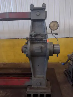 250-TON WATSON–STILLMAN INCLINED HYDRAULIC WHEEL PRESS / BEARING PRESS. STOCK # 0342825