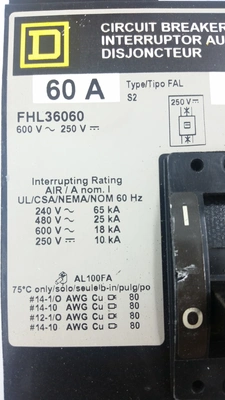 USED SQUARE D FHL36060