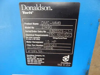 Used DONALDSON 21490 Dust Collectors Texas US | Aucto #1306993