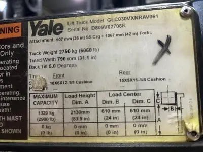 Used 2017 YALE GLC030VX Liquid Propane Forklifts Illinois US | Somerset Equipment Sales #1546273