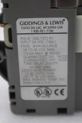 GIDDINGS & LEWIS M.1300.7372 R1 Input Module 24VDC SINK/SOURCE STOCK 643-D