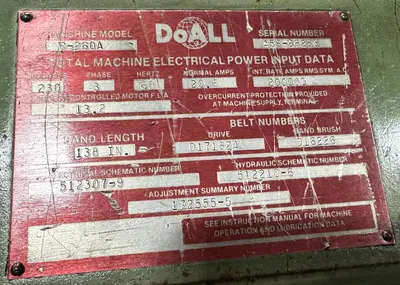 Used 1988 DOALL C-260A Horizontal Band Saws Ohio US | CW WOOD MACHINERY #1556626
