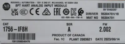 ALLEN BRADLEY 1756-IF8H INPUT MODULE SER.A 1756IF8H NEW SURPLUS