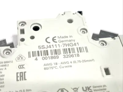 5SJ4111-7HG41 | Siemens  Miniature Circuit Breaker 240V 14kA, 1-Pole, C-Trip, 5A - New Other