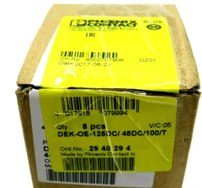 NEW BOX OF 8 PHOENIX CONTACT DEK-OE-125DC/48DC/100/T TERMINAL BLOCK 2940294
