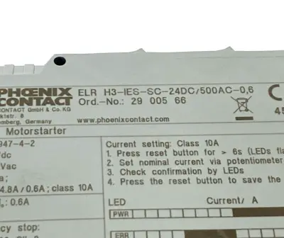 USED PHOENIX CONTACT 2900566, ELR H3-IES-SC- 24DC/500AC-0,6