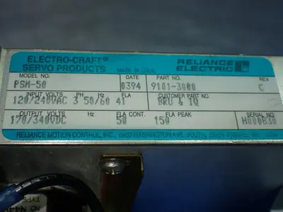 Used RELIANCE ELECTRIC 91013000 DC Power Supplies Ohio US | HGR 24 #884011