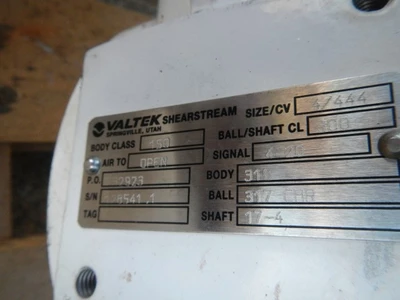 Valtek 4" 150 Class, 316 Stainless Vee - Ball Valve