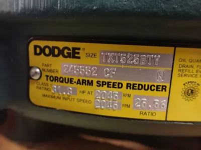 Dodge TXT525BTV Torque Arm Speed Reducer, New Storeroom Spare