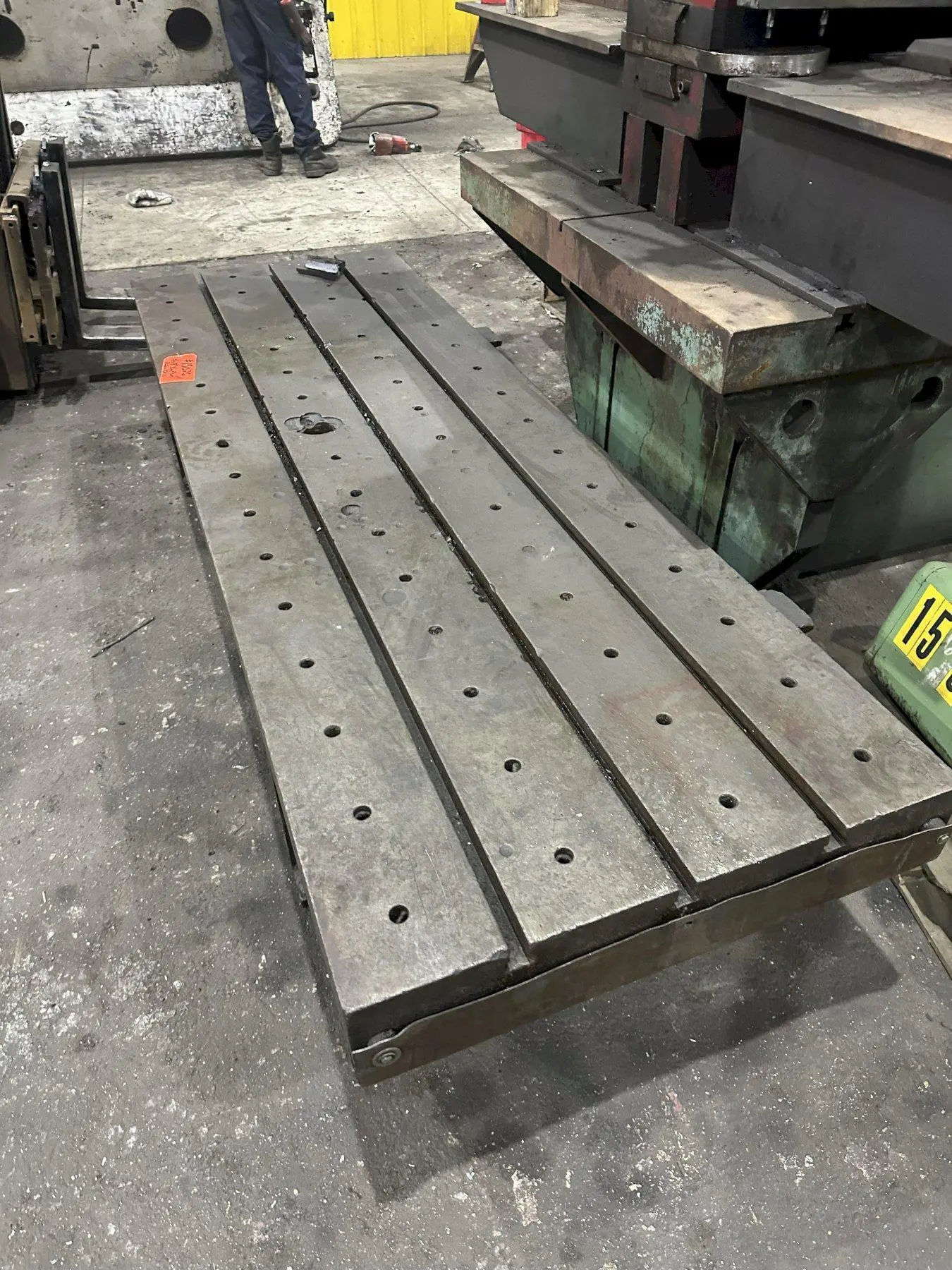 96" x 32" x 16" HIGH T-SLOTTED DRILL LAYOUT BOX TABLE: STOCK 24333
