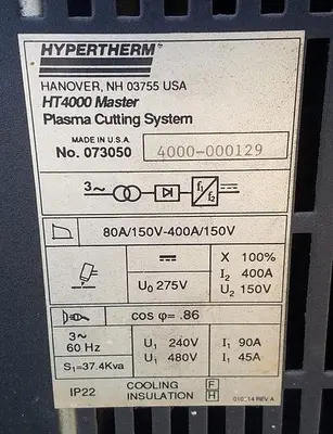 USED HYPERTHERM HT-4000