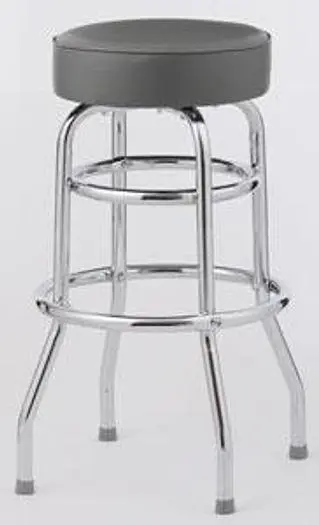 BAR STOOL  - 6 COLOR CHOICE  - DOUBLE RING CHROME FRAME