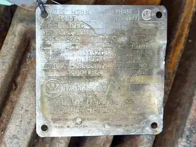 200 hp, 575 volts, 890 rpm, N319C3 Electric Motor