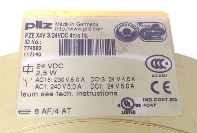 🔥 NEW Pilz PZEX4V 3/24VDC 4S 774583 Expansion Module Safety Relay