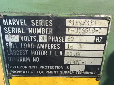 Used ARMSTRONGBLUM MFG. CO. 81A9/M3M/SP1/VSTGRN Vertical Band Saws Ohio US | HGR 24 #1518326