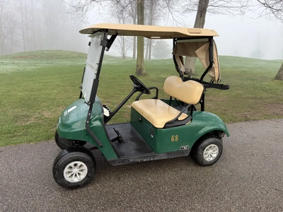 (1) 2019 E-Z-Go EFI golf cart with a Kawasaki gas engine, model 657061G01, includes canopy, fold-dow...