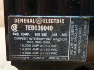 USED GENERAL ELECTRIC / GE TED136040