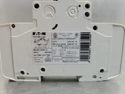 USED Eaton FAZ-B6/1-NA Circuit Breaker, 6A, 48VDC, 277VAC
