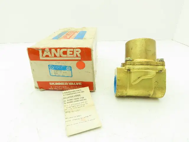 Skinner Lancer 2LF2HB7127 Brass Solenoid Valve 2-Way NC 125 PSI 1-1/4" NPT Steam
