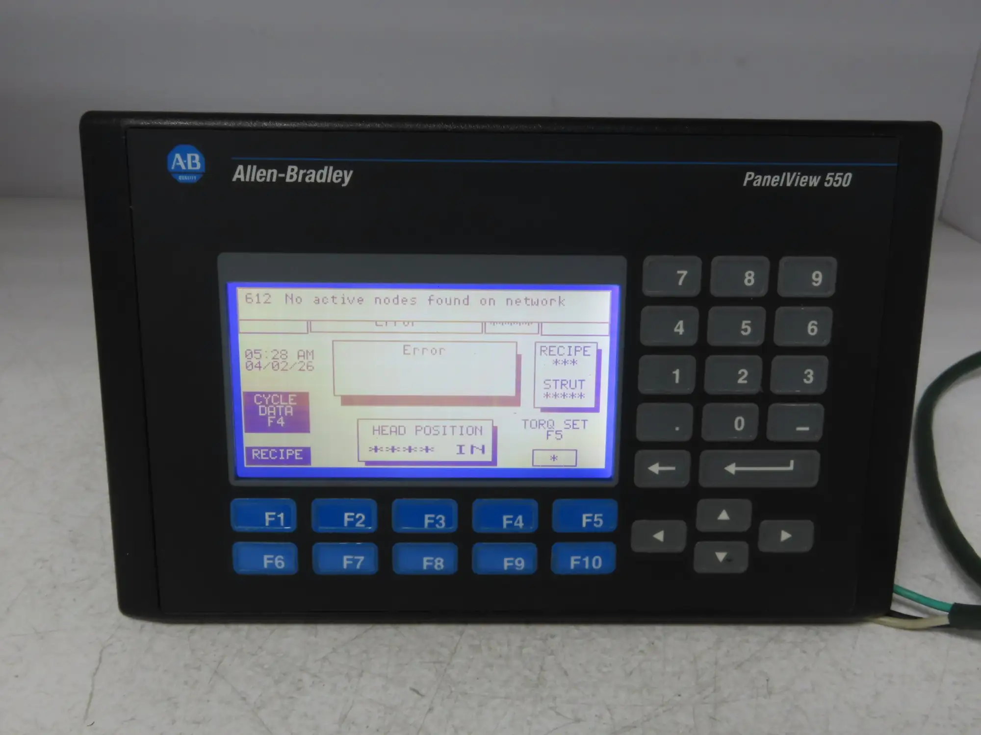 Allen Bradley 2711-B5A5 PanelView 550 HMI Control Panel Ser H FRN 4.48 100-240V
