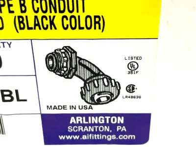 Arlington NMLT9038BL Non-Metallic 90 Degree Connector 3/8" PKG OF 50
