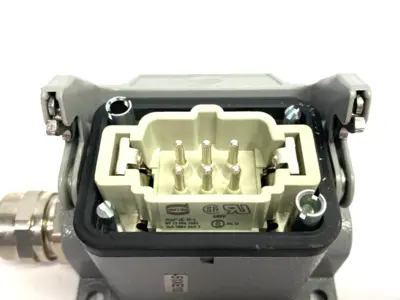 USED HARTING HAN 6 B-BASE SURFACE-LC 1 LEVER 1XM20 W/FRAME & INSERT